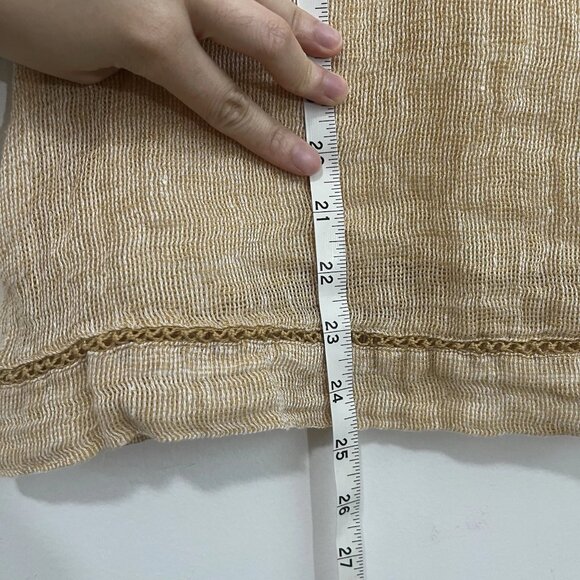 J. Jill PureJill Open Weave Linen 3/4 Sleeve Boxy Top S Petite Lagenlook Beach - Picture 7 of 10